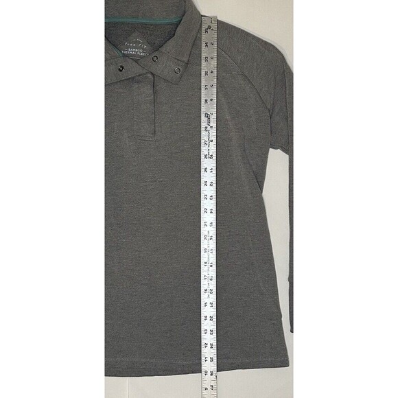 Free Fly Bamboo Thermal Fleece Women’s XL Grey Snap Button Henley Thumb Holes - Picture 7 of 7